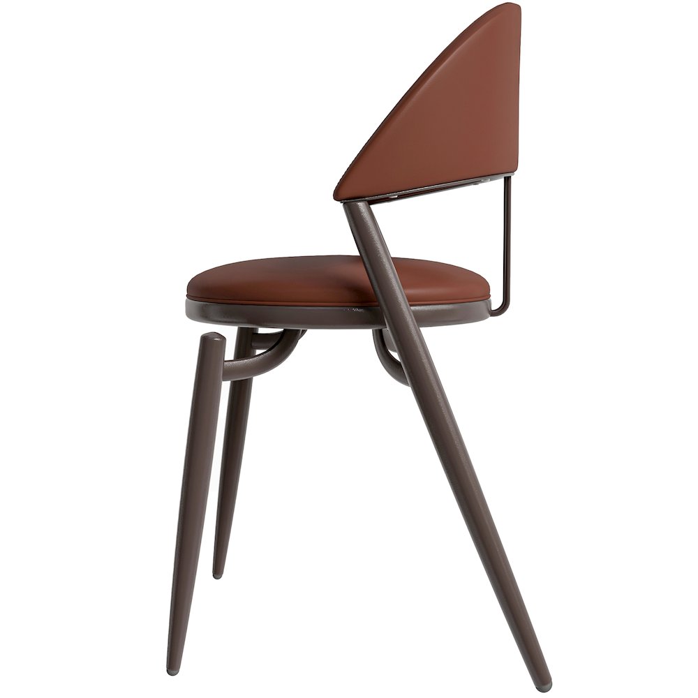 Venice Collection Modern Dining Chair In Black set of 2 in Dark Brown