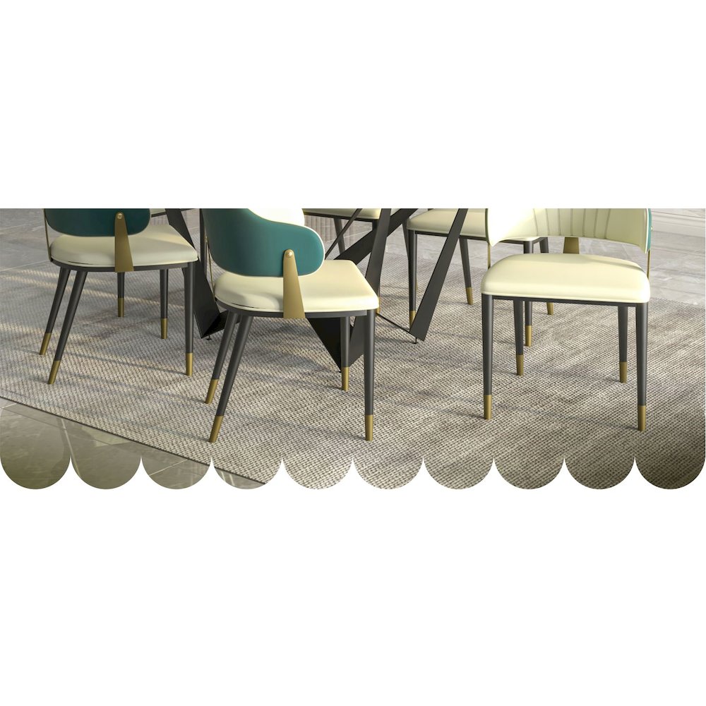 Aria Series Modern Dining Chair in Green Set of 2