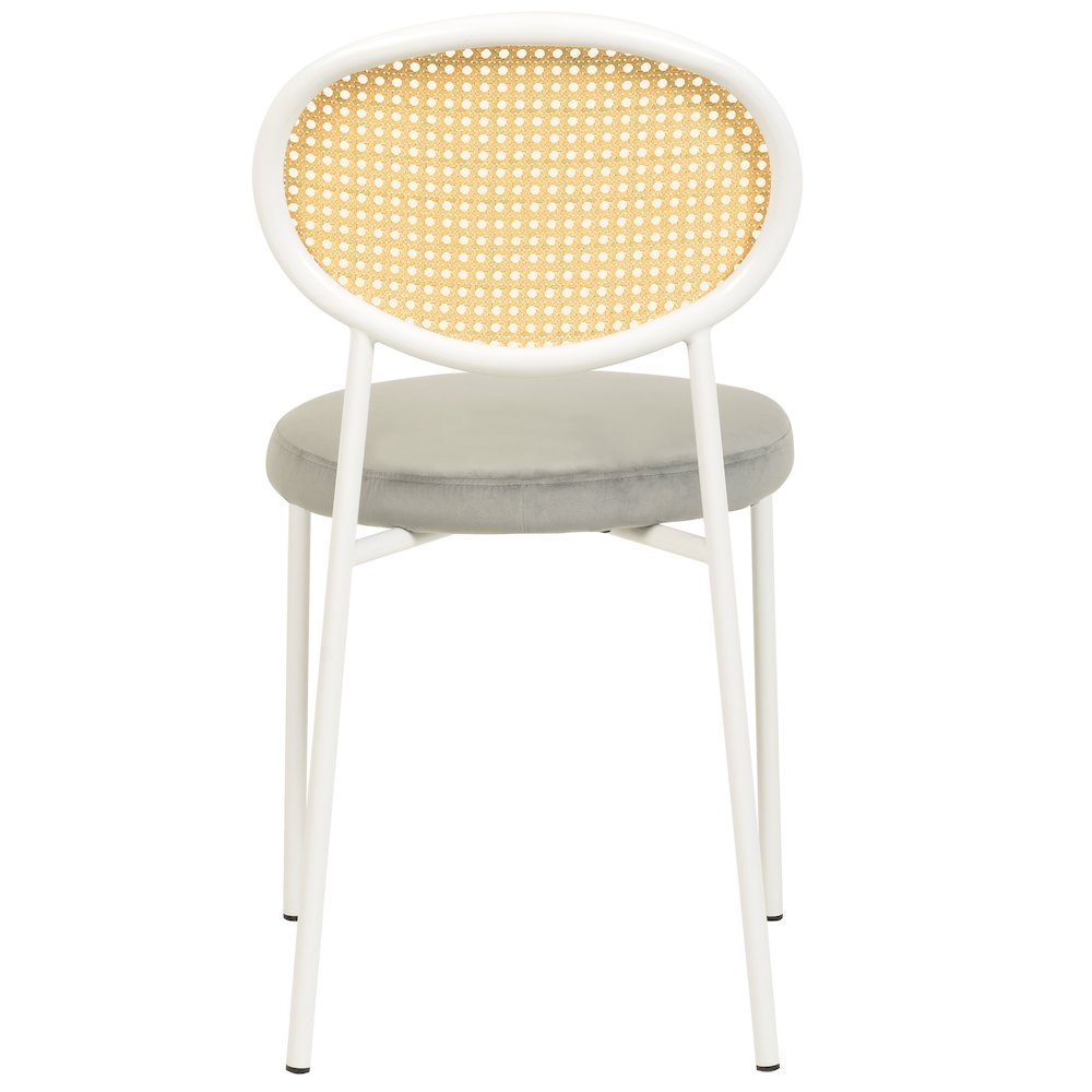 Euston Collection Modern Dining Chair White Frame In Grey