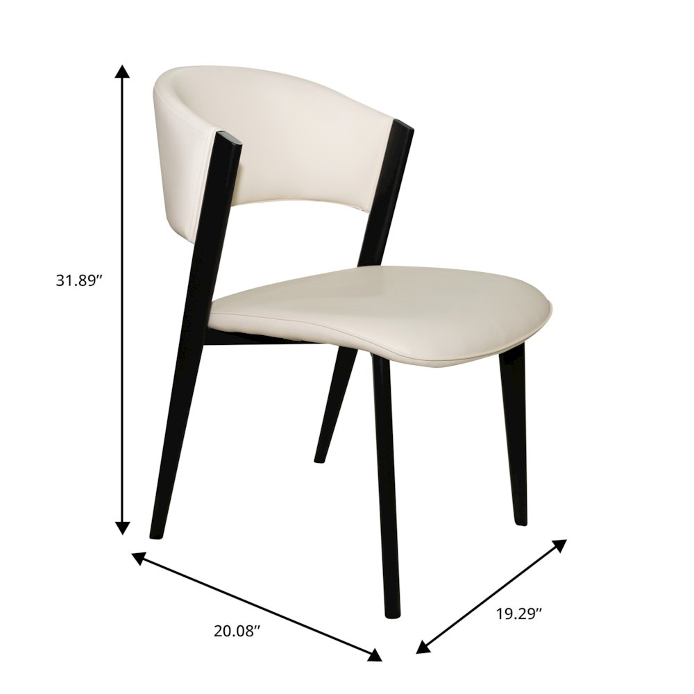 Aspen Collection Modern Dining Chair Black Frame in White