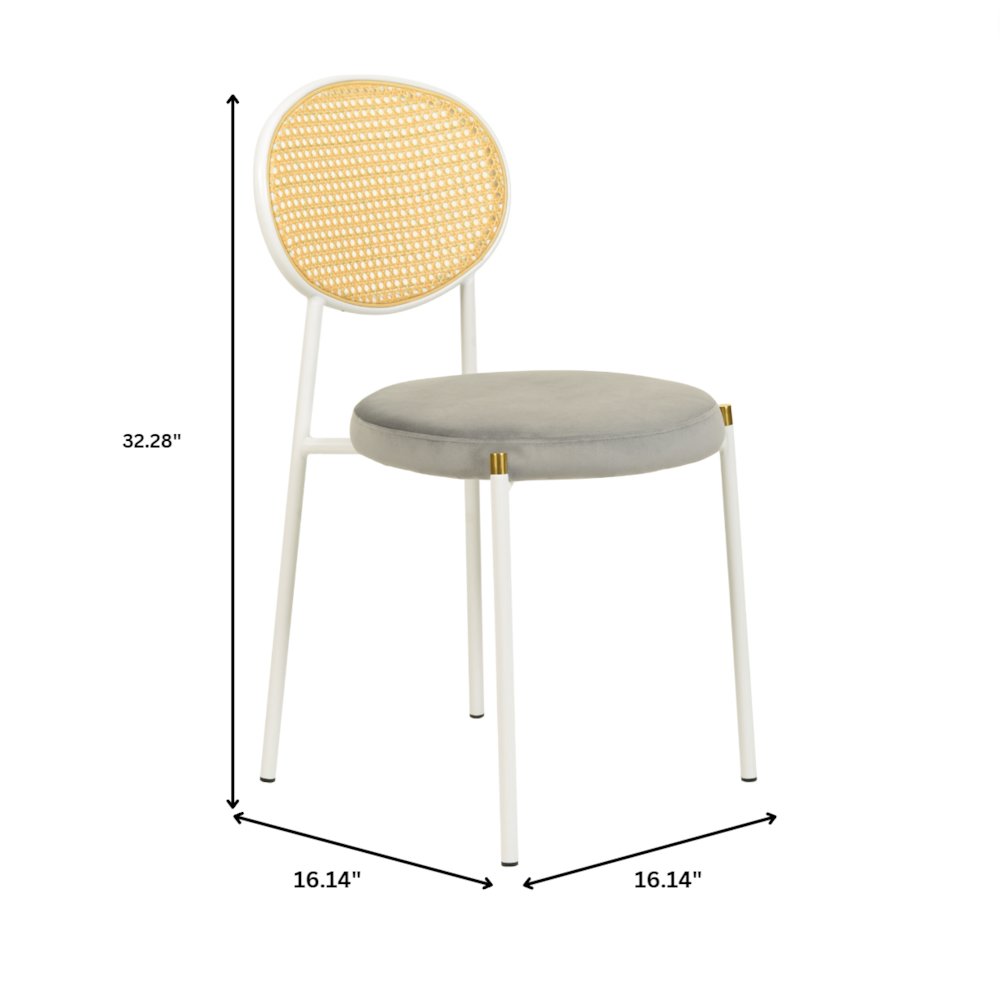 Euston Collection Modern Dining Chair White Frame In Grey