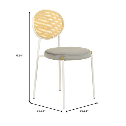 Euston Collection Modern Dining Chair White Frame In Grey
