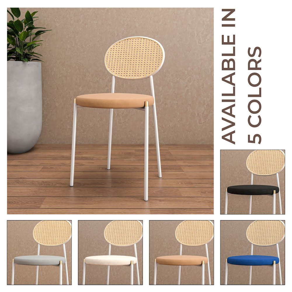 Euston Collection Modern Dining Chair White Frame In Brown
