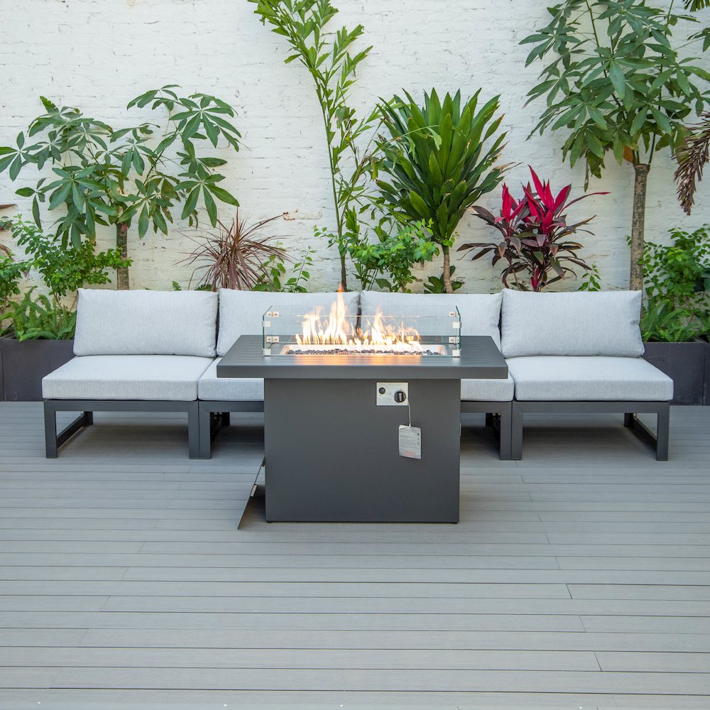 Chelsea 5-Piece Middle Patio Chairs and Fire Pit Table