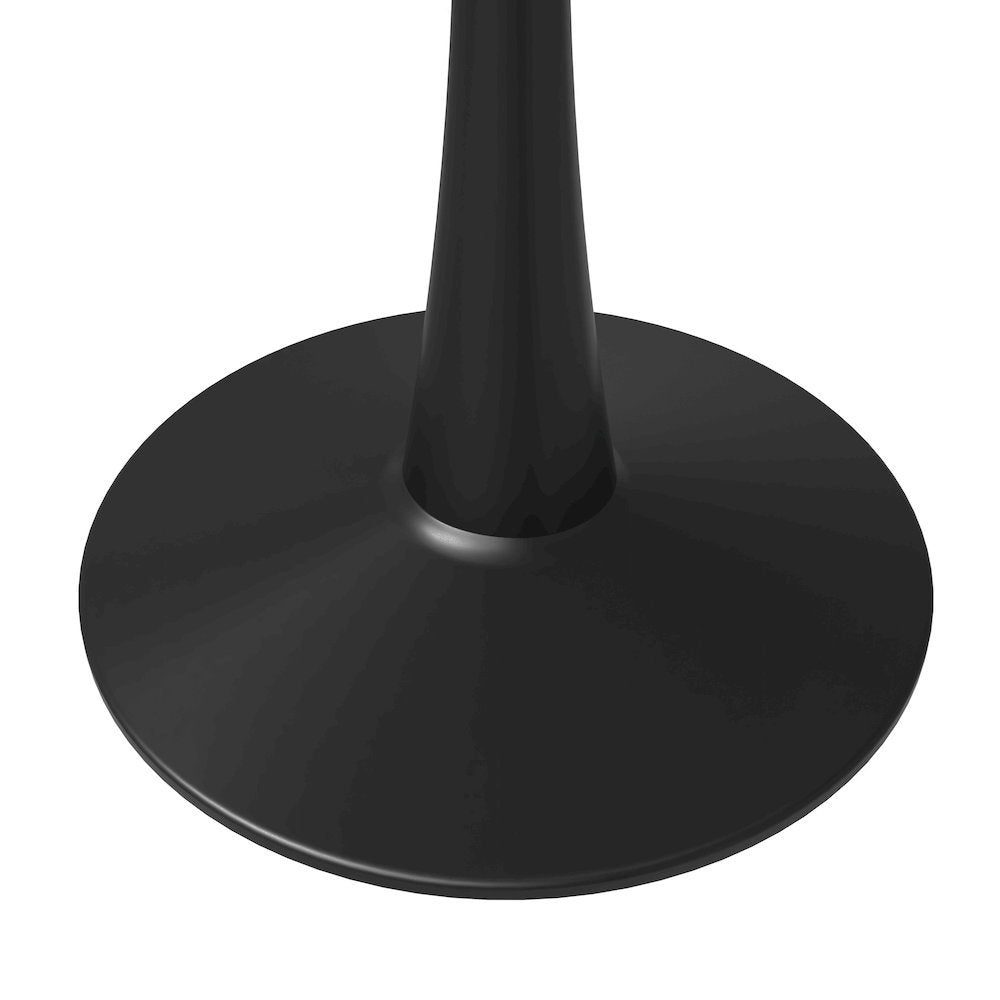 Bristol 40" round dining table Black base with White Sintered stone Top