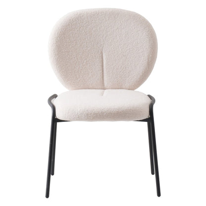 Celestial Mid-Century Modern Boucle Dining Side Chair