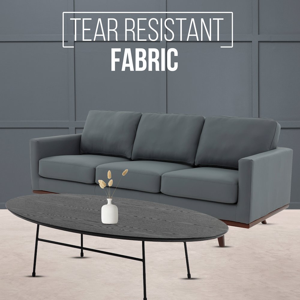 Chester Modern Leather Sofa With Birch Wood Base
