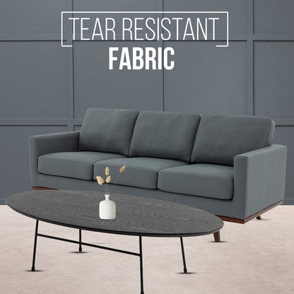 Chester Modern Leather Sofa With Birch Wood Base