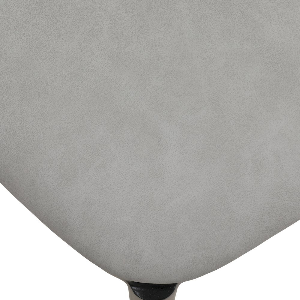 Tule Collection Dining Chair, Black Frame With Light Grey Leather