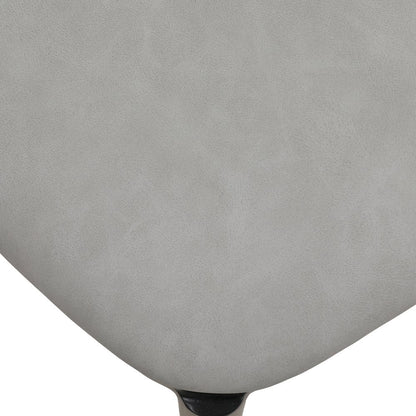 Tule Collection Dining Chair, Black Frame With Light Grey Leather