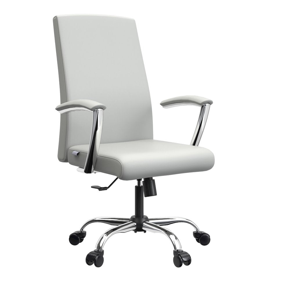 Evander Series Office Chair in White Leather