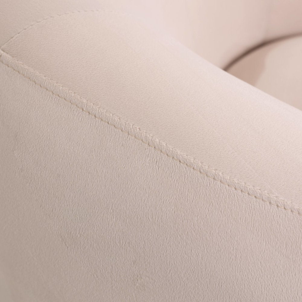 Faze Collection Modern Single Seater Sofa in Beige Velvet