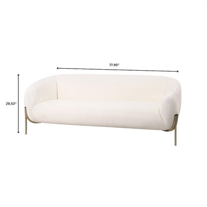 Zuno Three-Seater Sofa Upholstered in Velvet Wide Couch