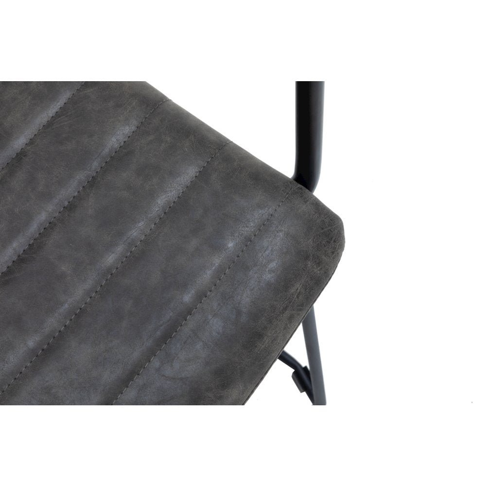 Zylar Series Office Guest Arm Chair in Charcoal Leather