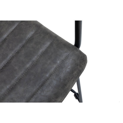 Zylar Series Office Guest Arm Chair in Charcoal Leather