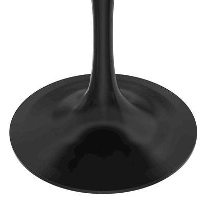 Verve Collection 36 Round Dining Table, Black Base with Black MDF Top