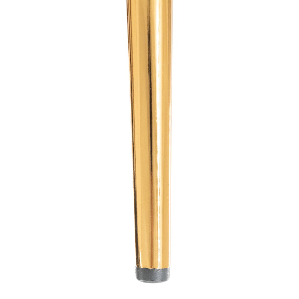 Markley Modern Leather Dining Arm Chair With Gold Metal Legs