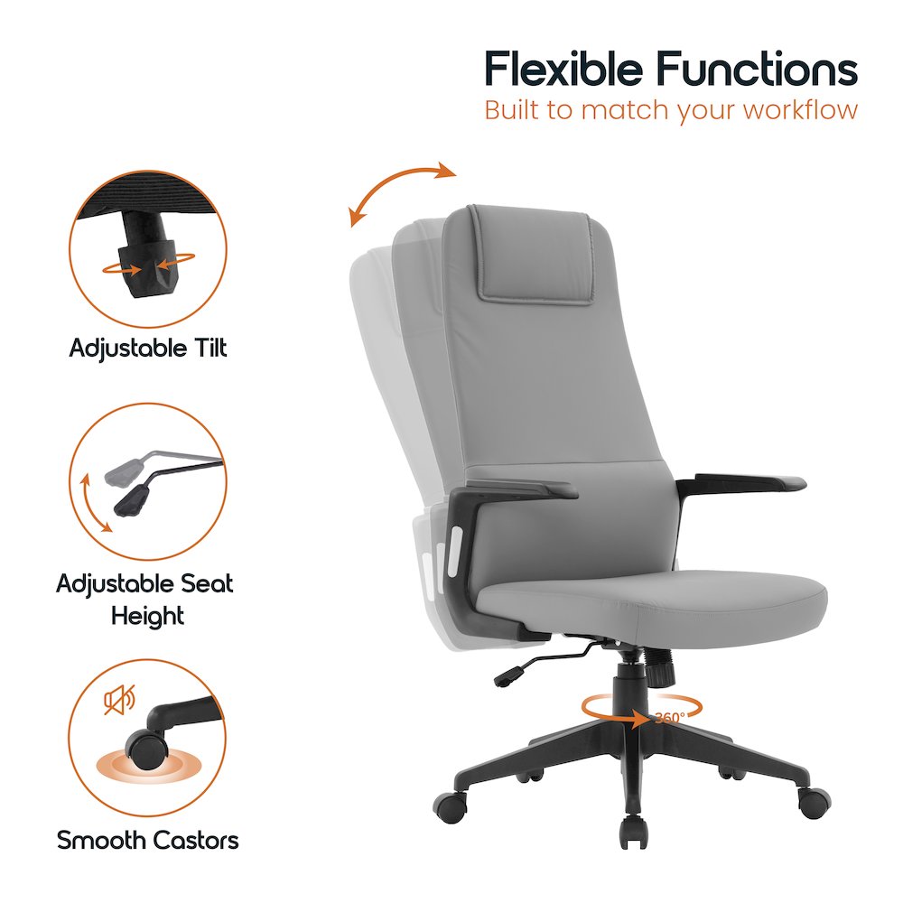 Nexa Collection Modern Office Chair In Grey