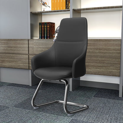 Celeste Series Guest Office Chair in Black Leather