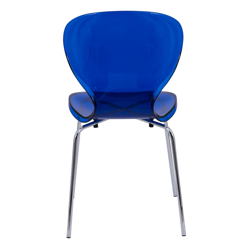 Modern Oyster Transparent Side Chair, Set of 2