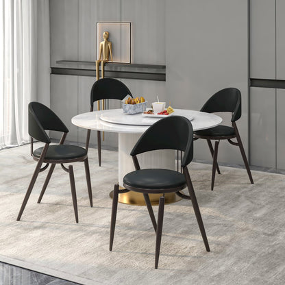 Venice Collection Modern Dining Chair In Black set of 2 in Black