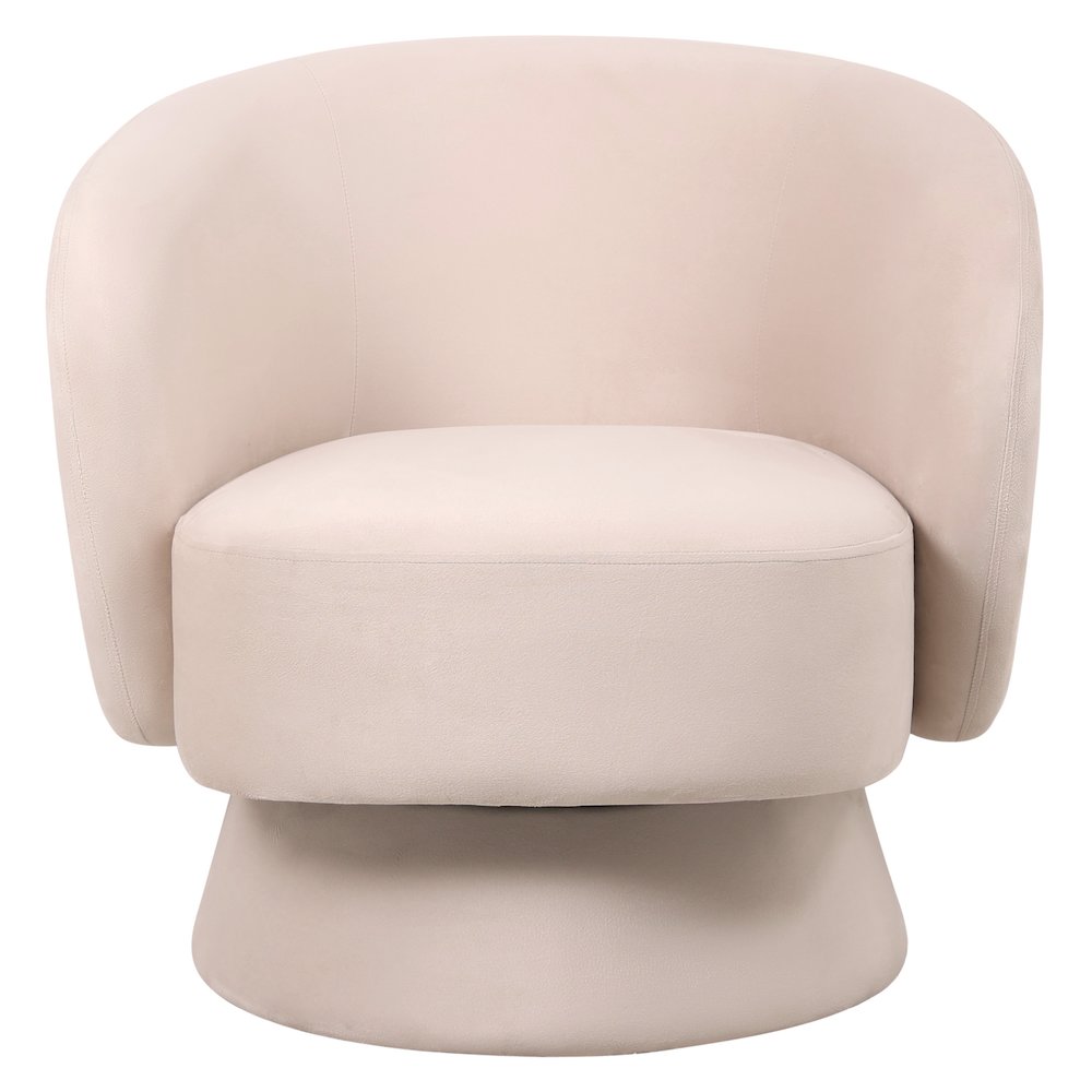 Raze Collection Modern Accent Chair in Beige Velvet