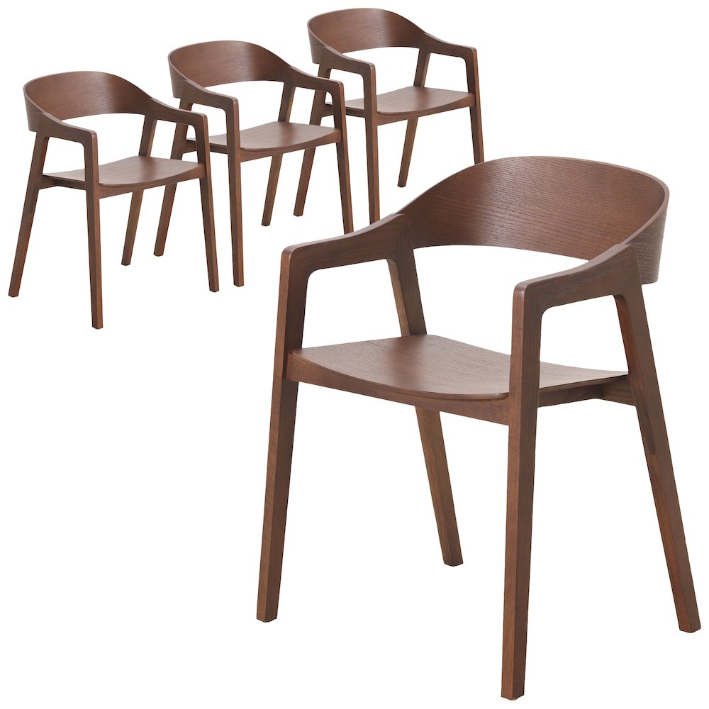 Rivo Collection Elegant Dining Chair in Dark Walnut Color Wood