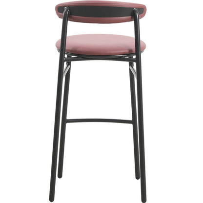 Lume Collection Modern Bar Stool in Burgundy Set of 2