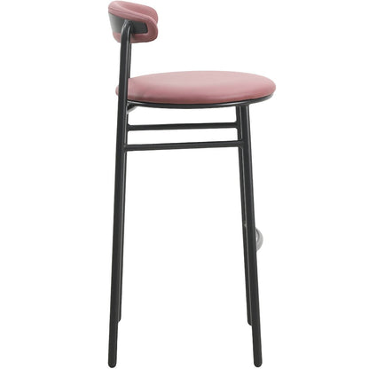 Lume Collection Modern Bar Stool in Burgundy Set of 2