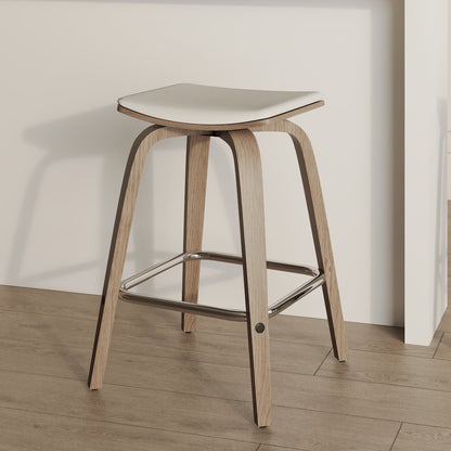 Wooden Counter Stool in Light Grey