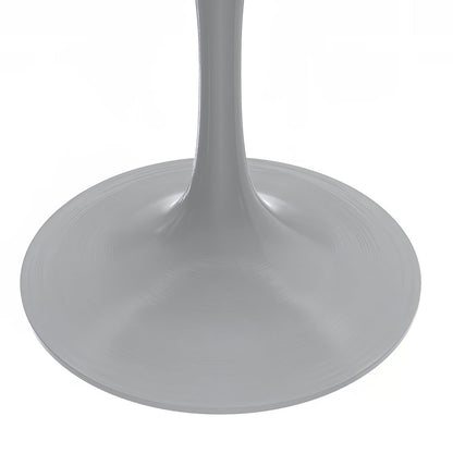 Verve Collection 36 Round Dining Table, White Base with Cognac Brown MDF Top