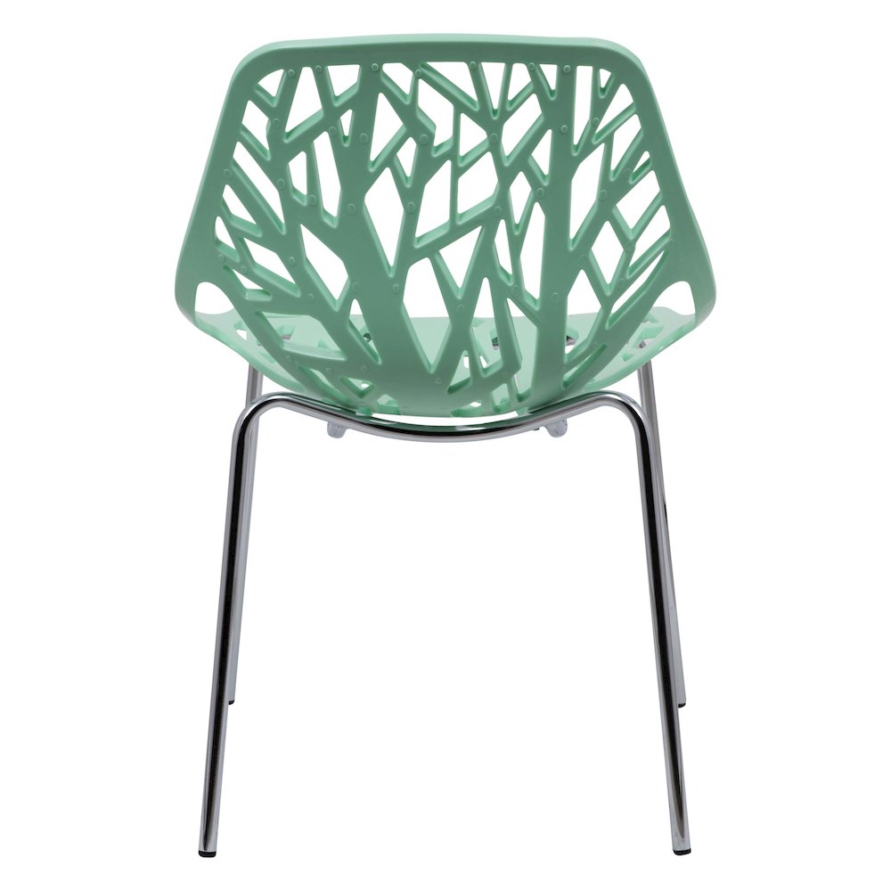 Modern Asbury Dinin Chair With Chromed Legs, Mint