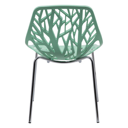 Modern Asbury Dinin Chair With Chromed Legs, Mint