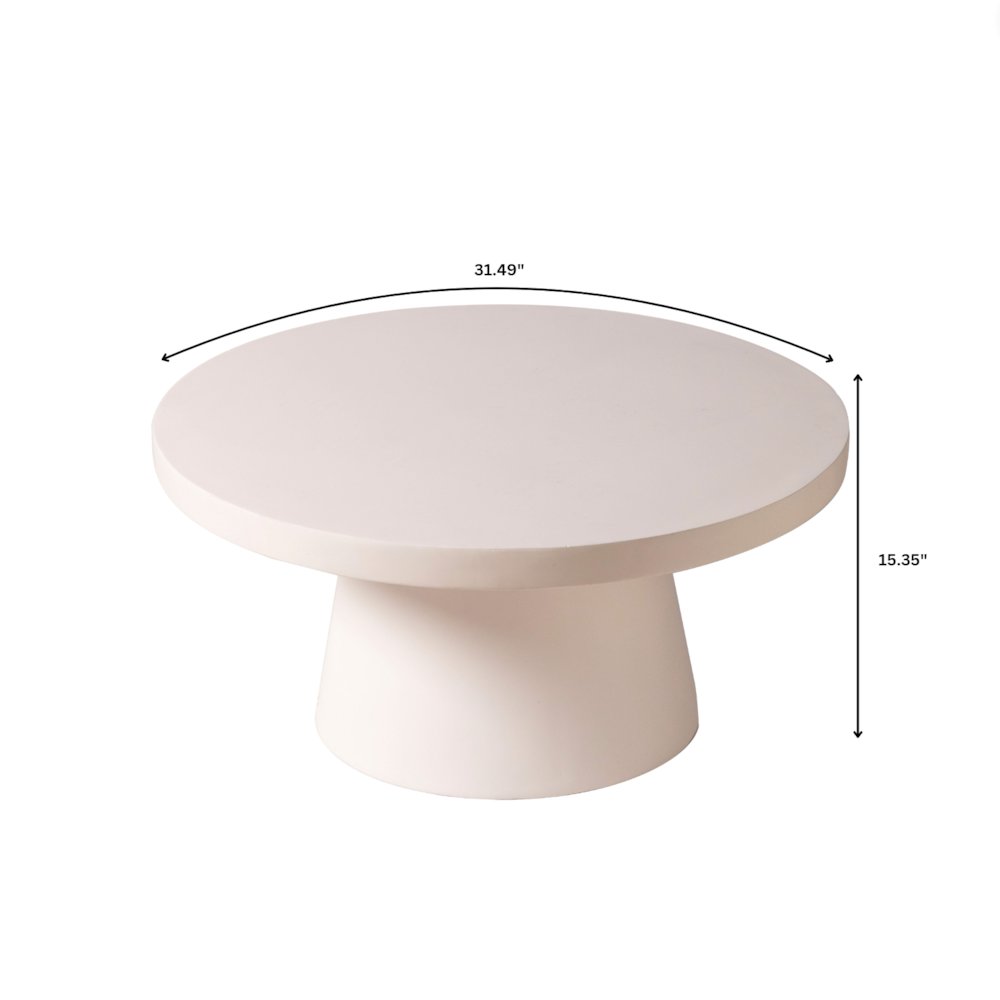 Dune Collection Fiberglass Outdoor Coffee Table In Grey