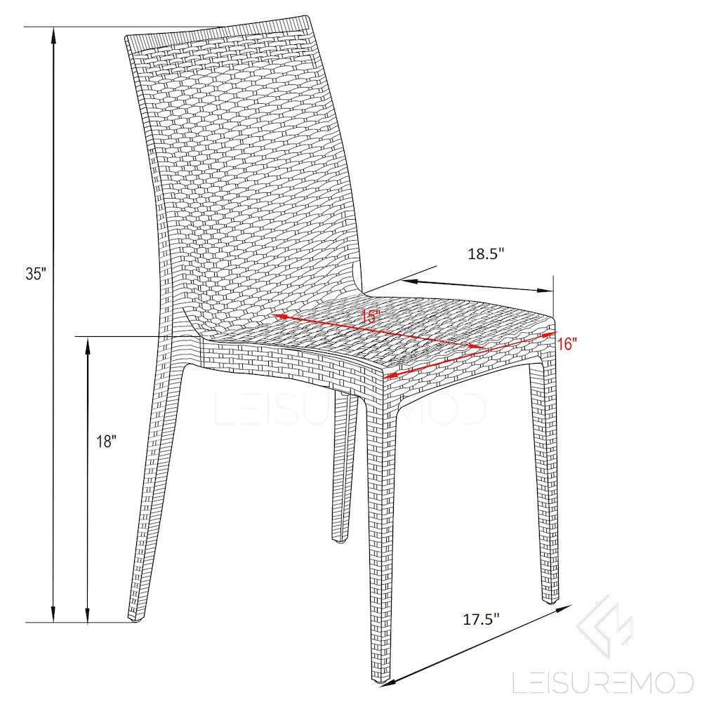 Weave Mace Indoor/Outdoor Dining Chair (Armless)