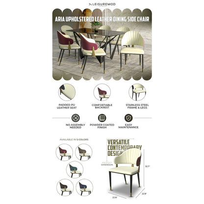 Aria Series Modern Dining Chair in Red Set of 4