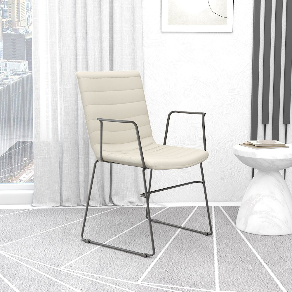 Zylar Series Office Guest Arm Chair in Tan Leather