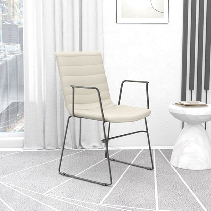 Zylar Series Office Guest Arm Chair in Tan Leather