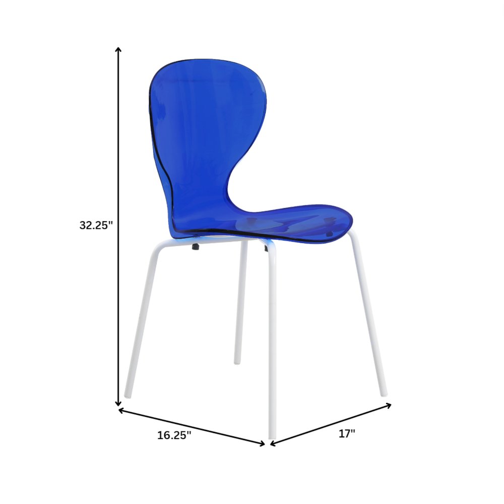 Modern Oyster Transparent Side Chair in White Base