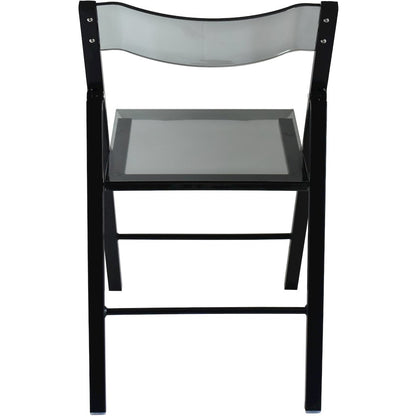 Menno Modern Acrylic Folding Chair Black Frame With Trans Black Seat