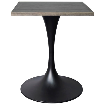 Verve Collection 24 Square Dining Table, Black Base with Dark Maple MDF Top