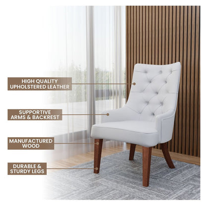 Spruce Collection Modern Wooden Dining Chair in Light Grey Set of 4