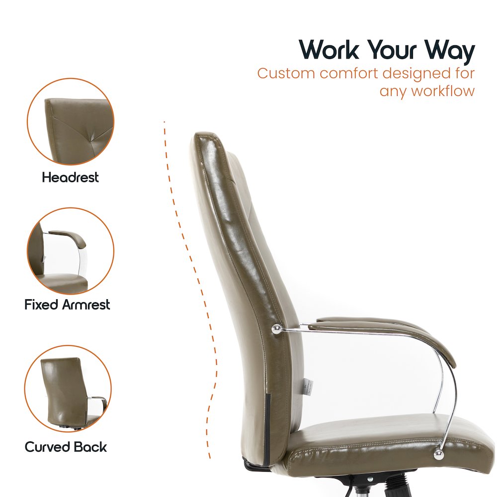 Sonora Modern High-Back Leather Office Chair