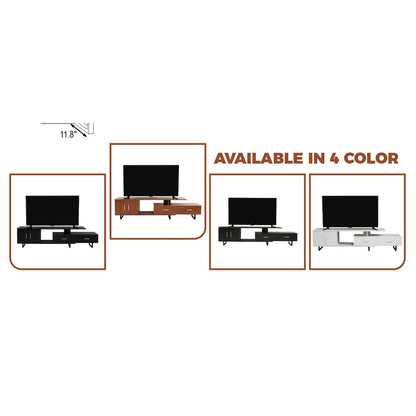 Avery Mid-Century Modern TV Stand with MDF Cabinet and Powder Coated Steel Legs