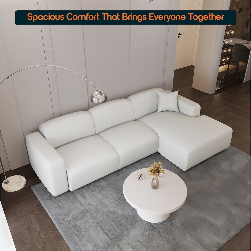 Whisper 4-Seater Conversation Set With a Chaise Lounge Chair in Beige