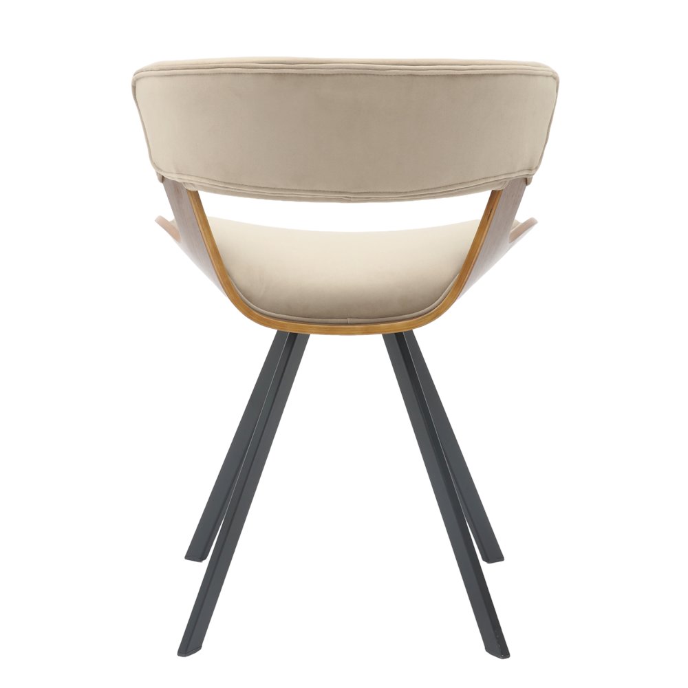 Wooden Dining Chair Modern style Nymia Collection Walnut Color in Light Brown