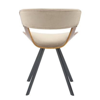 Wooden Dining Chair Modern style Nymia Collection Walnut Color in Light Brown