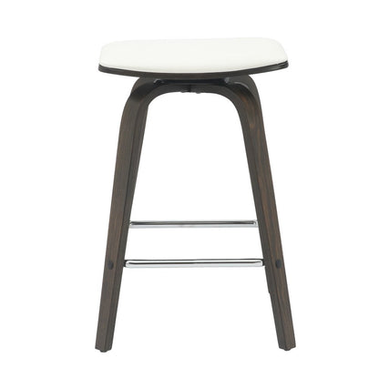 Wooden Counter Stool in White