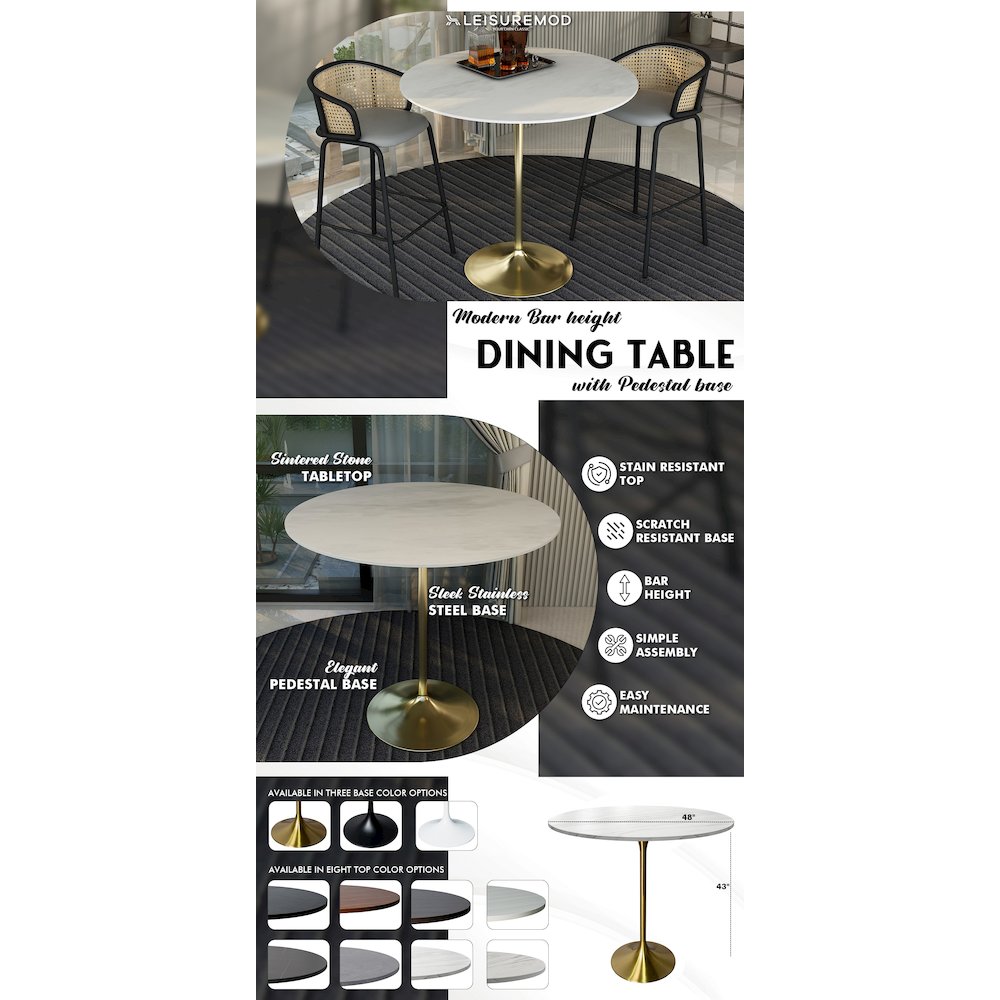 Verve Collection Modern Bar Height Table