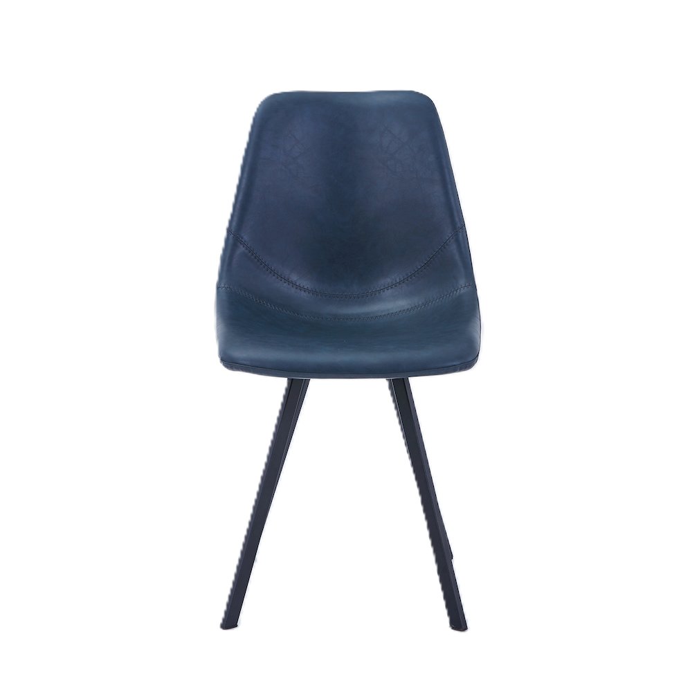 Markley Modern Leather Dining Chair With Metal Legs